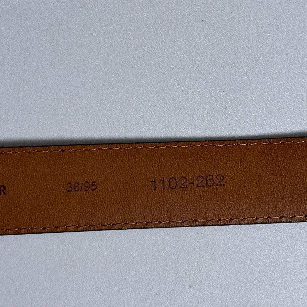 Jos A Bank Belt 38 Brown Leather Gold Buckle Classic Dress Business Casual